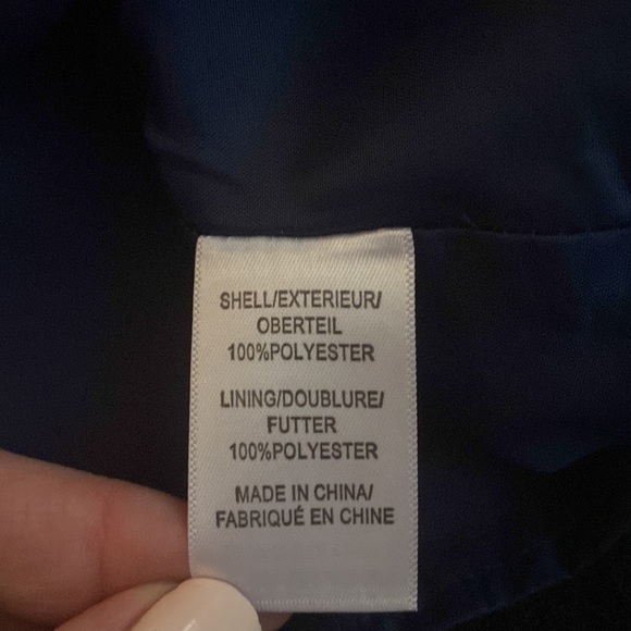 Adrianna Papell Strapless Sparkly Navy Blue Party Dress - Picture 7 of 16